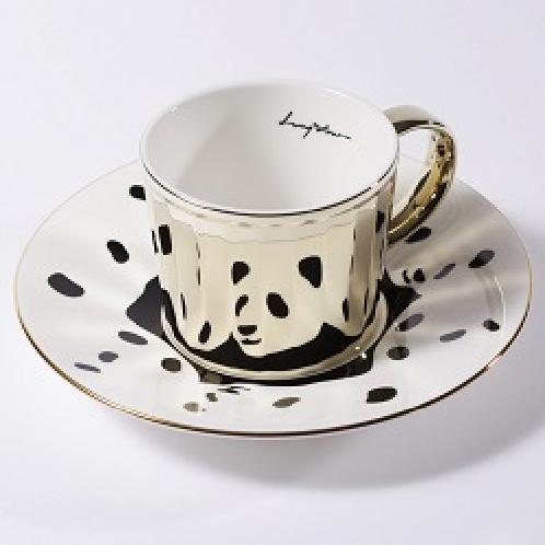 Luycho Mirror Cup & Saucer - Panda Dalmasian